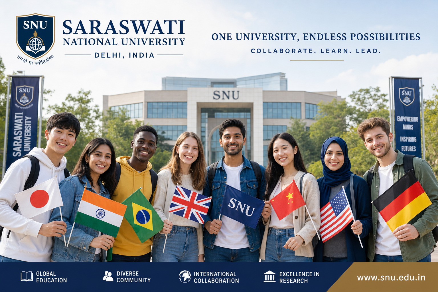 Hero banner - Global Collaborations at Saraswati National University